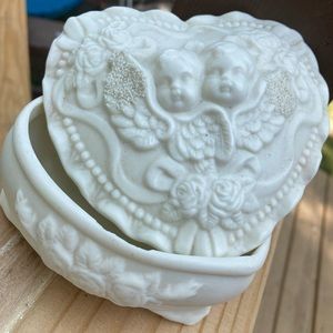 Vintage Lrg Cherub Ceramic Angel Trinket